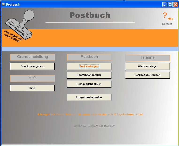 Muster Postbuch, Postbuchmuster
